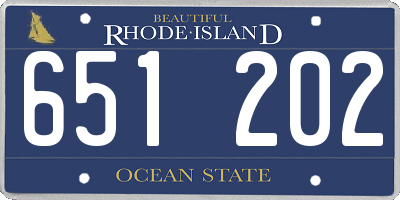 RI license plate 651202