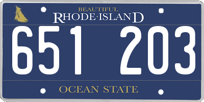 RI license plate 651203