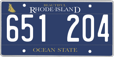 RI license plate 651204