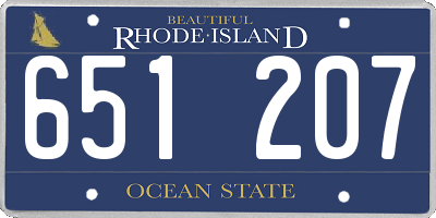 RI license plate 651207