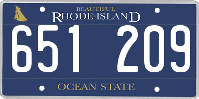 RI license plate 651209