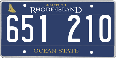 RI license plate 651210