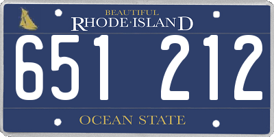 RI license plate 651212