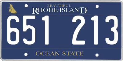 RI license plate 651213