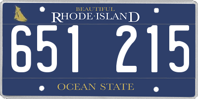 RI license plate 651215