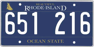 RI license plate 651216