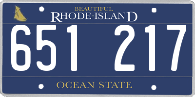 RI license plate 651217