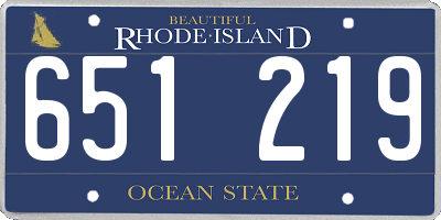 RI license plate 651219