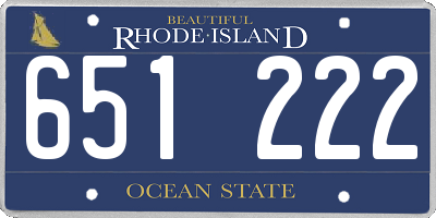 RI license plate 651222