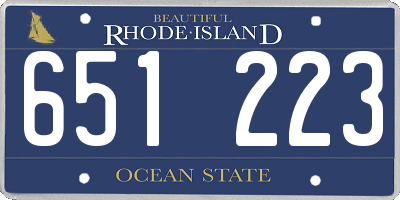 RI license plate 651223