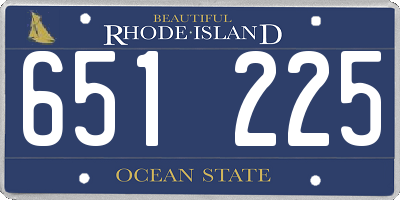 RI license plate 651225