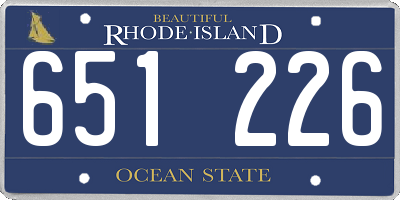 RI license plate 651226