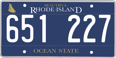 RI license plate 651227