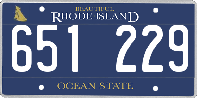 RI license plate 651229