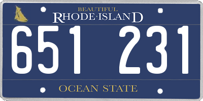 RI license plate 651231