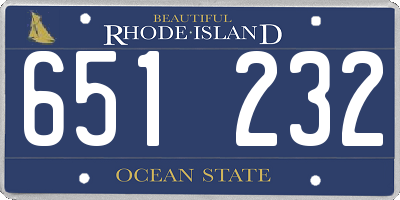 RI license plate 651232