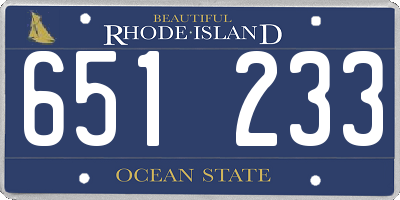 RI license plate 651233