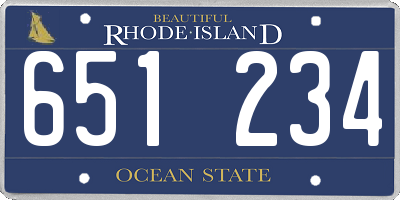 RI license plate 651234