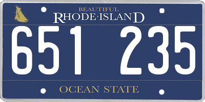 RI license plate 651235