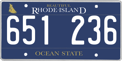 RI license plate 651236