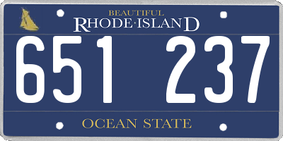 RI license plate 651237