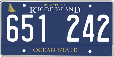 RI license plate 651242