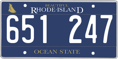 RI license plate 651247