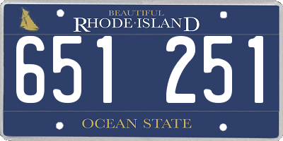 RI license plate 651251
