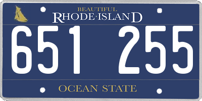 RI license plate 651255
