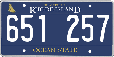 RI license plate 651257