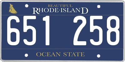 RI license plate 651258