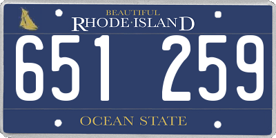RI license plate 651259