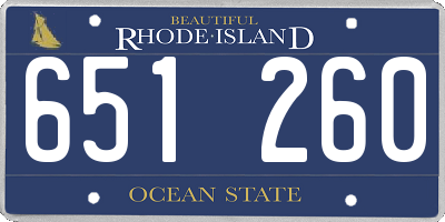 RI license plate 651260
