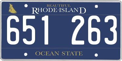 RI license plate 651263