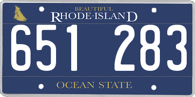 RI license plate 651283