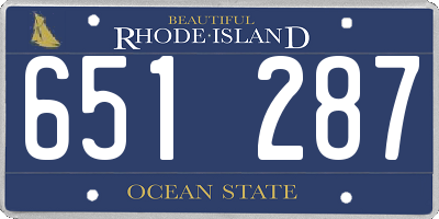 RI license plate 651287