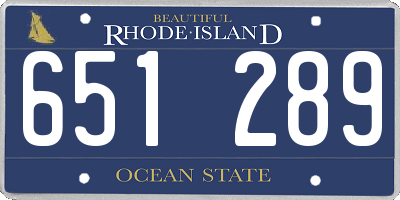 RI license plate 651289