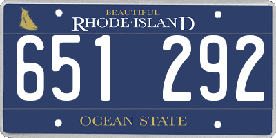 RI license plate 651292
