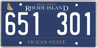 RI license plate 651301