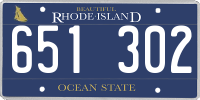 RI license plate 651302