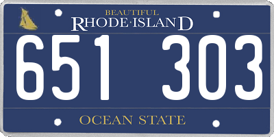 RI license plate 651303