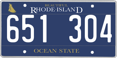 RI license plate 651304