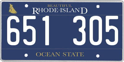 RI license plate 651305