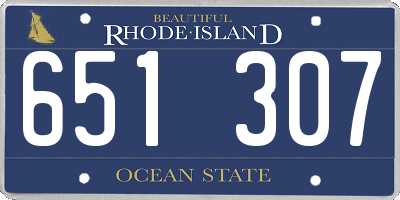RI license plate 651307