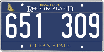RI license plate 651309