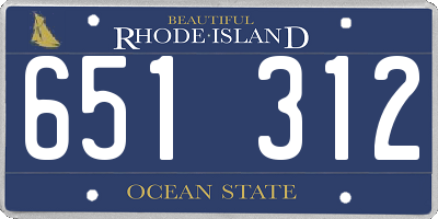 RI license plate 651312