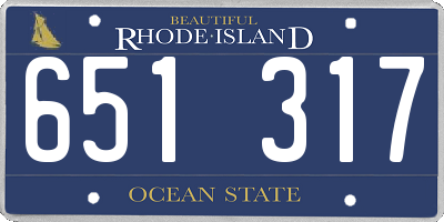RI license plate 651317