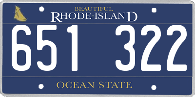 RI license plate 651322