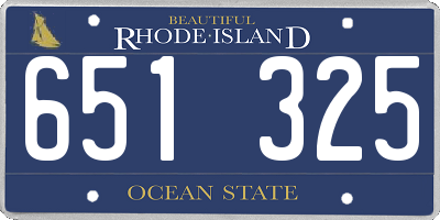 RI license plate 651325