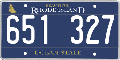 RI license plate 651327
